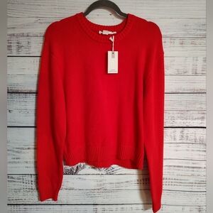 Good American Vibrant Red Crew Neck Sweater Large NWT